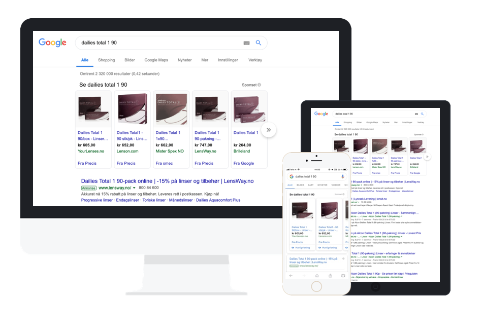 Google Shopping illustrasjon